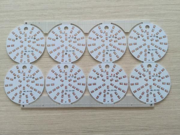 Quick Heat LED PCB Assembly Board 1-6OZ 1 Layer Copper Base 2-3.6mm Thickness